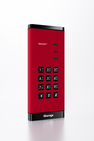 iStorage diskAshur3 HDD 256-bit 1TB - Red - IS-DA3-256-1000-R