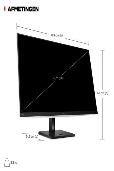 HP OMEN Transcend 32 UHD OLED Gaming Monitor: 32-inch 4K OLED gaming monitor. - 9R181AA#ABB