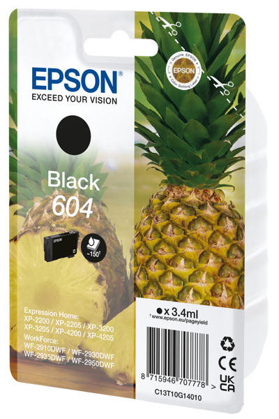Epson 604 noir d'origine 3,4 ml