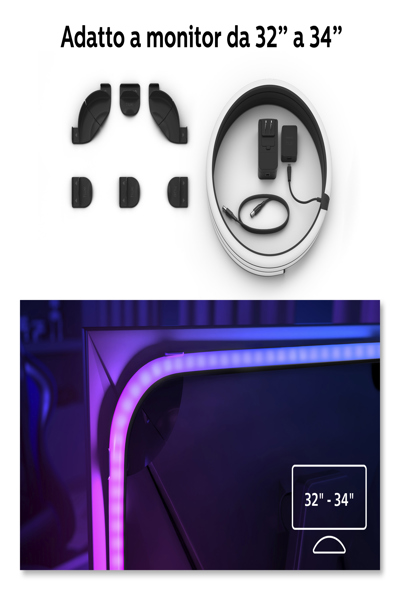 Philips Hue Play Gradient Lightstrip for PC, Smart strip light, Bluetooth/Zigbee, Black, White, LED, Silicone, Non-changeable bulb(s) - 929003498602