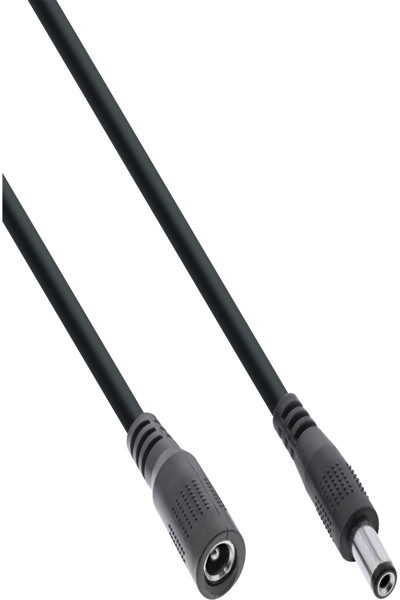 Rallonge CC InLine - CC mâle/femelle 5,5 x 2,5 mm - AWG 18 - noir 3 m