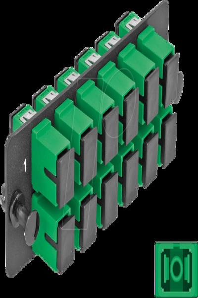Delock 12-Port SC Simplex APC Single-Mode Fiber Optic Adapter Panel Green - 66926