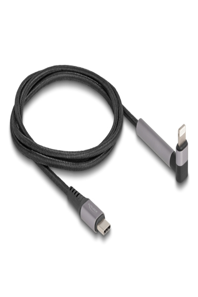 Câble Lightning Delock - USB-C mâle droit 24 broches vers Lightning mâle coudé