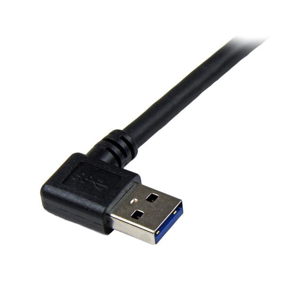StarTech 1m Black SuperSpeed ​​USB 3.0 Cable - Right Angle A to B - M/M - 1 m - USB A - Micro-USB B - USB 3.2 Gen 1 (3.1 Gen 1) - Male/Male - Black - USB3SAB1MRA