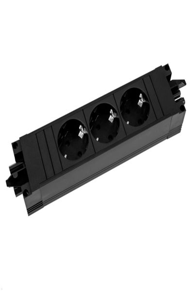 Bachmann STEP BASE Grenuttag med 3 uttag Typ F Svart - 90618818