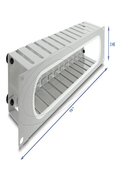 Delock 19" 2U Cable Management Panel with Opening Edge Protection - 67280