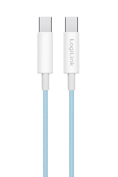 LOGILINK USB 2.0 TYPE-C CABLE C/M> C/M NYLON 60W BLUE