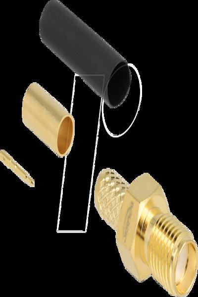 Delock RP-SMA socket for crimping LMR200 with heat shrink tubing - 91791