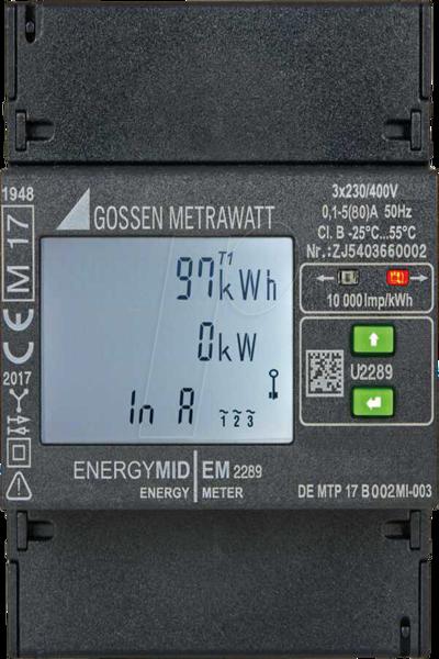 GMC Instruments energy meter 4-wire network 5 80 A 3x230/400V - U2289-V012