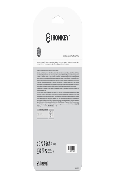Kingston IronKey 256GB Locker Plus 50 AES Encryption - 256 GB - USB Type-A - 3.2 Gen 1 (3.1 Gen 1) - 145 MB/s - Cap - Silver - IKLP50/256GB