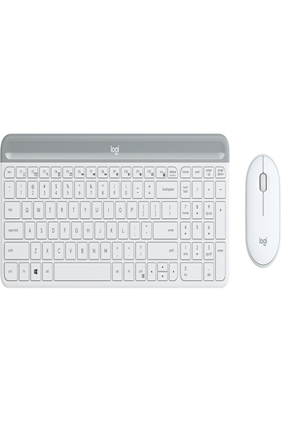 Logitech Slim Wireless Combo MK470 - Full-size (100%) - Wireless - RF Wireless - QWERTY - White - Mouse included - 920-009203