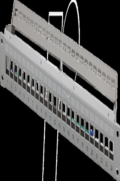 LogiLink NK4057 19" Patchpanel 24 Keystone Modules Grå - NK4057