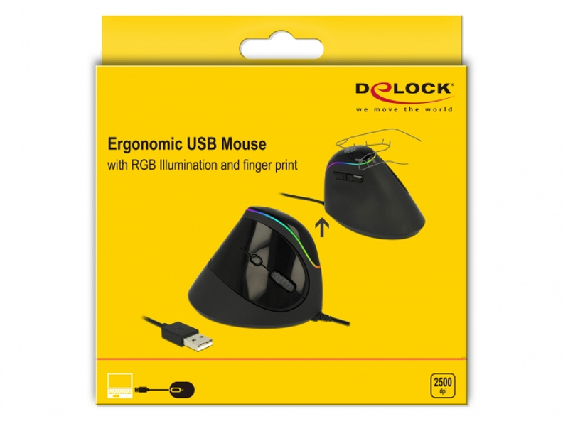MUS Ergonomisk vertikal optisk 5-knapps RGB Touch - 12597