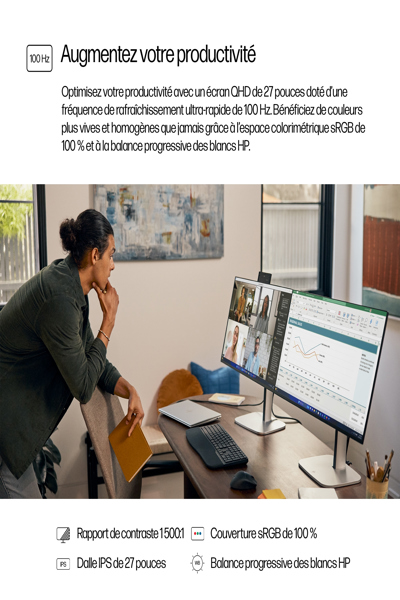 HP S5 Pro 527pq QHD Monitor: EMEA-INTL English Loc, Euro Plug