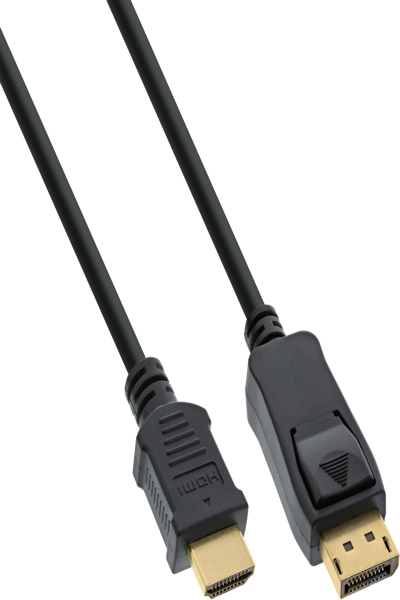 Câble convertisseur DisplayPort vers HDMI InLine - 4K/30 Hz - noir - 0,3 m