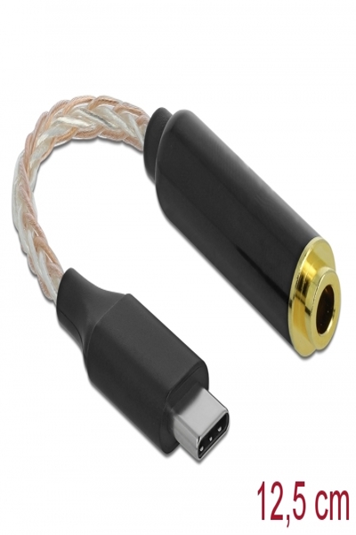 Delock Audio adapter - 24 pin USB-C male to balanced stereo 4.4 mm female - 66302