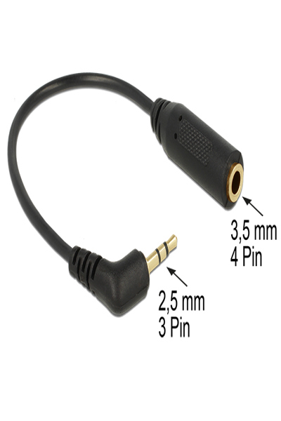 Delock Headphones adapter - 4-pole mini jack female to stereo micro jack male angled - 65674