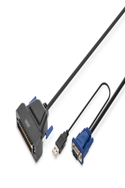 DIGITUS Modulär HD LCD KVM-konsol med 19" TFT, 16-portars HDMI KVM-anslutning, pekplatta, tysk tangentbordslayout - DS-72221-1GE