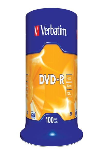 Verbatim 100 x DVD-R - 4.7 GB 16x - 43549#PK1