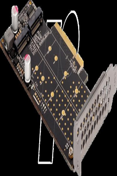Delock PCI Express x8-kort till 2 x interna NVMe M.2-nyckel M - 89837