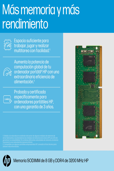 HP 8GB 3200 SODIMM Memory: DDR4 - 8C4X8AA