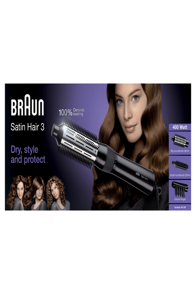 Braun AS330 - Hot air brush - Warm - Scrollbar - All hair - Long - Medium - Dry/wet hair - BRAS330E