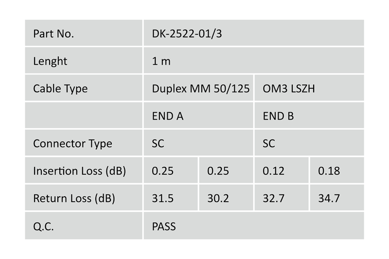 DIGITUS Fiber Cable DK-2522 SC/SC - DK-2522-01/3