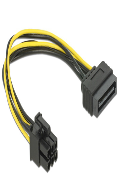 Delock Power cable - SATA power (M) to 6 pin PCIe power (M) - 82924