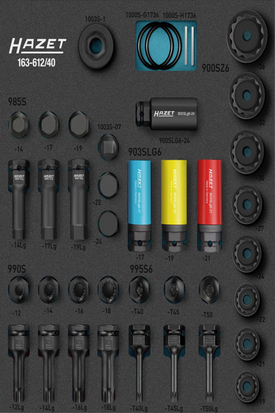 HAZET 163-612/40 Impact Socket Bit 40-Piece Large Set
