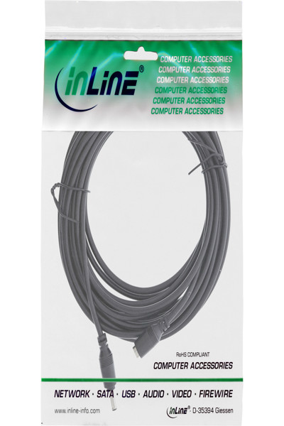 Rallonge CC InLine - Fiche CC mâle/femelle 4,0 x 1,7 mm - noir - 2 m