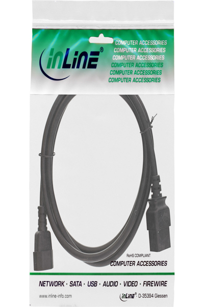 Câble adaptateur secteur InLine - IEC-60320 C14 vers C19 - 3 x 1,5 mm² - max. 10 A - 3 m
