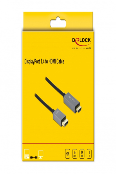 Delock Adapter cable - DisplayPort male to HDMI male - 85930