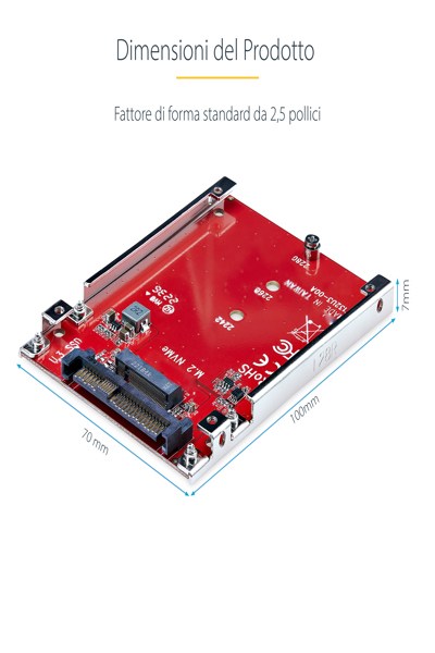 StarTech.com M.2 to U.3 Adapter, For M.2 NVMe SSDs, PCIe M.2 Drive to 2.5inch U.3 (SFF-TA-1001) Host Adapter/Converter, TAA Compliant - 1M25-U3-M2-ADAPTER