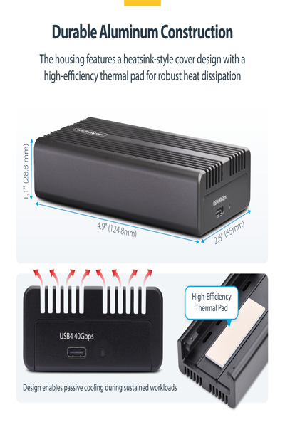 STARTECH USB4 M.2 NVME ENCLOSURE SSD - 1USB4-NVME-ENCLOSURE