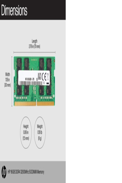 HP 8GB 3200 SODIMM Memory: DDR4 - 8C4X8AA