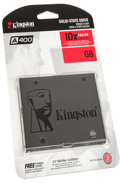 Kingston A400 SSD 480GB 2.5" - Fast 500 MB/s SATA storage 6 Gbit/s - SA400S37/480G