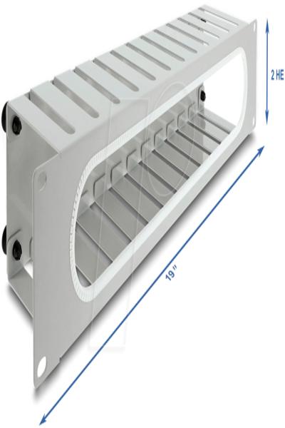 Delock 19" 2U Cable Management Panel with Opening Edge Protection - 67280