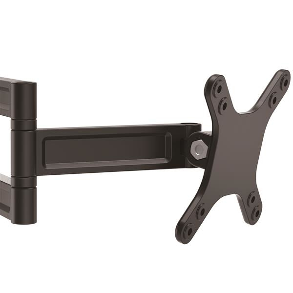 Monitor Wall Mount - Dual Swivel - Supports 13'' to 34'' Monitors - VESA Monitor / TV Wall Mount - Wall Mount Swivel Monitor Arm - Black (ARMWALLDS) Aluminium Vægmontering 13-27 LCD display - ARMWALLDS