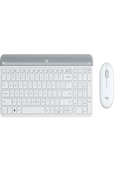 Logitech Slim Wireless Combo MK470 - Full-size (100%) - Wireless - RF Wireless - QWERTY - White - Mouse included - 920-009203