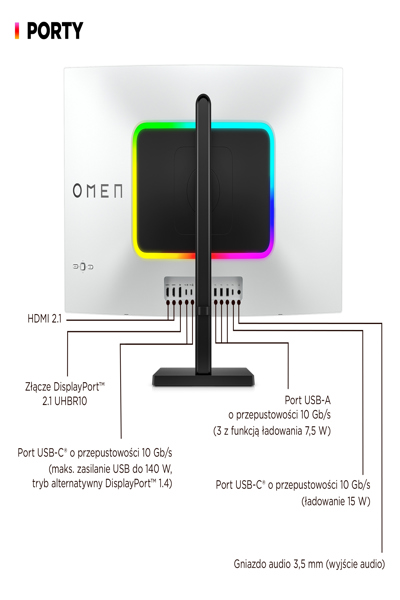 HP OMEN Transcend 32 UHD OLED Gaming Monitor: 32-inch 4K OLED gaming monitor. - 9R181AA#ABB