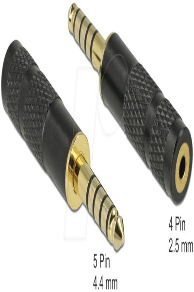 Delock Audio adaptor - balanced stereo 4.4 mm male to 4-pole micro jack female - 65897