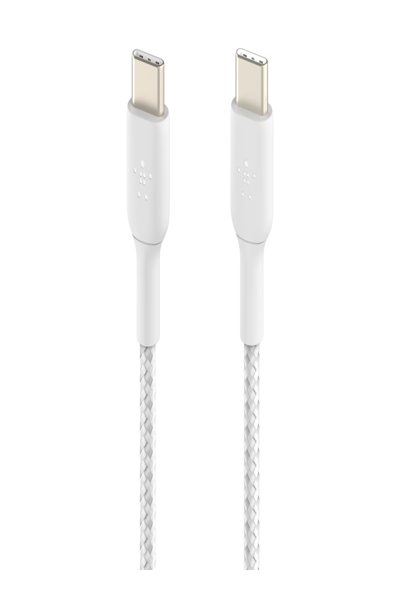 Belkin USB-C till flätad PVC-kabel 2m tvåpack - Digital anslutning - CAB004BT2MWH2PK