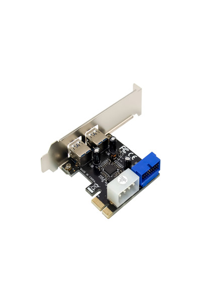 InLine 2+2ports USB 3.2 Gen.1 host controller - PCIe - w/SATA power + LP bracket - 76666G