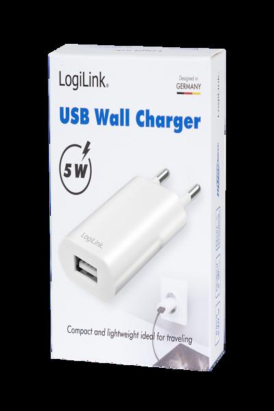 LogiLink USB Wall Adapter 1x USB-A 5W Fast Charging - PA0093B