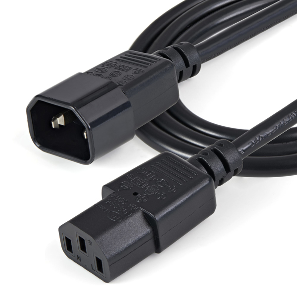 StarTech 1m Standard Computer Power Cord Extension C14 C13 - PXT1001M