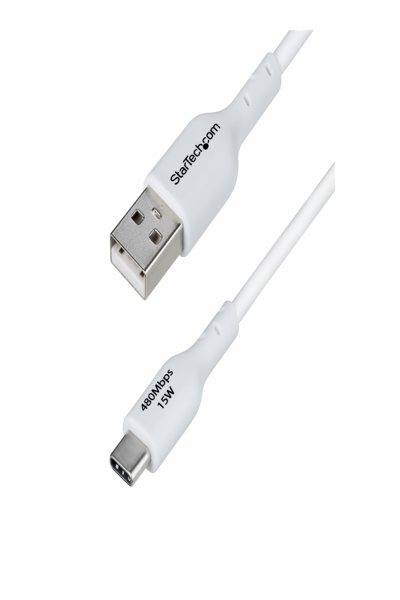 StarTech.com 1m vit USB-A till USB-C laddningskabel - USB2AC1MNCWHE