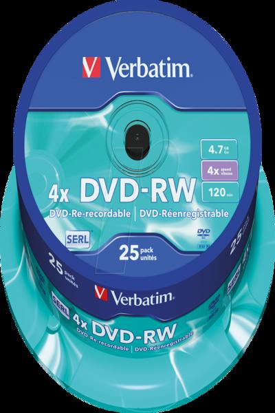 Verbatim 25 x DVD-RW - 4,7 GB (120 min) 4x - 43639