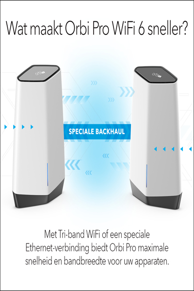 NETGEAR ORBI PRO WIFI 6 TRI-BAND MESH SYSTEM SXK80 - SXK80-100EUS