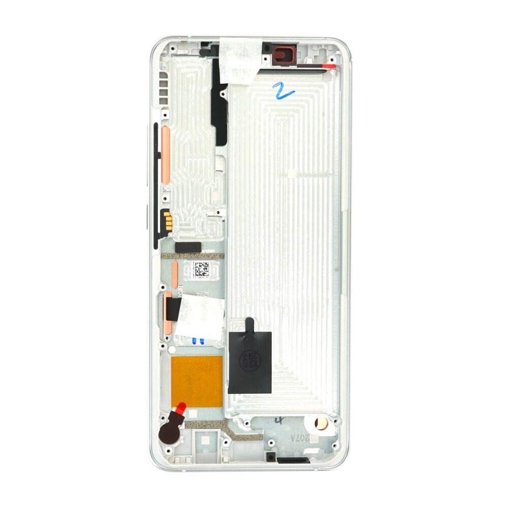 Xiaomi Mi Note 10/Pro : Écran tactile blanc avec cadre - pièce de rechange