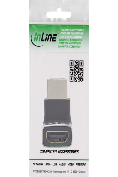 Adaptateur HDMI InLine A Stecker Buchse 90° oben 8K UHD 17991G - Adaptateur - Numérique/Affichage/Vidéo